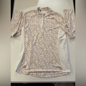 Adidas Cream and White Patterned Top